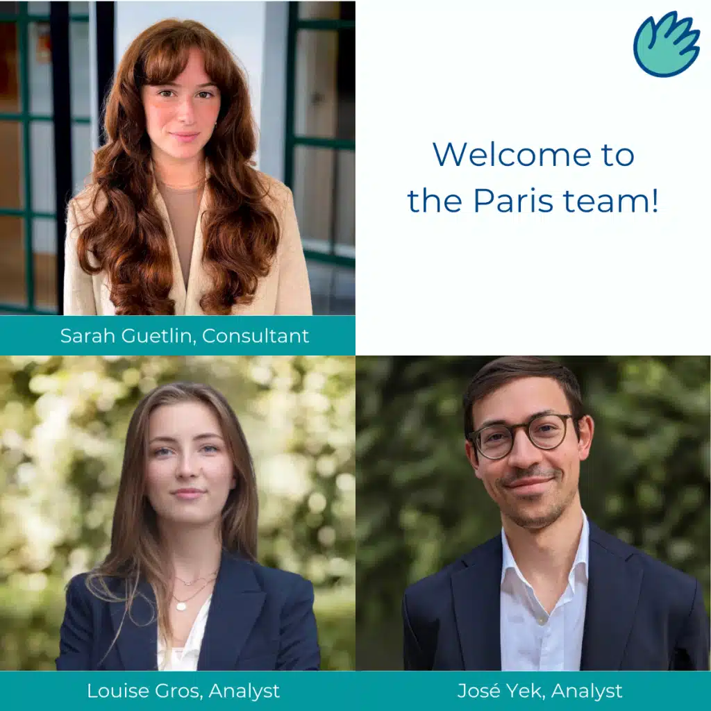 welcome to the Paris team graphic, Sarah Guetlin, Louise Gros and Jose Yek