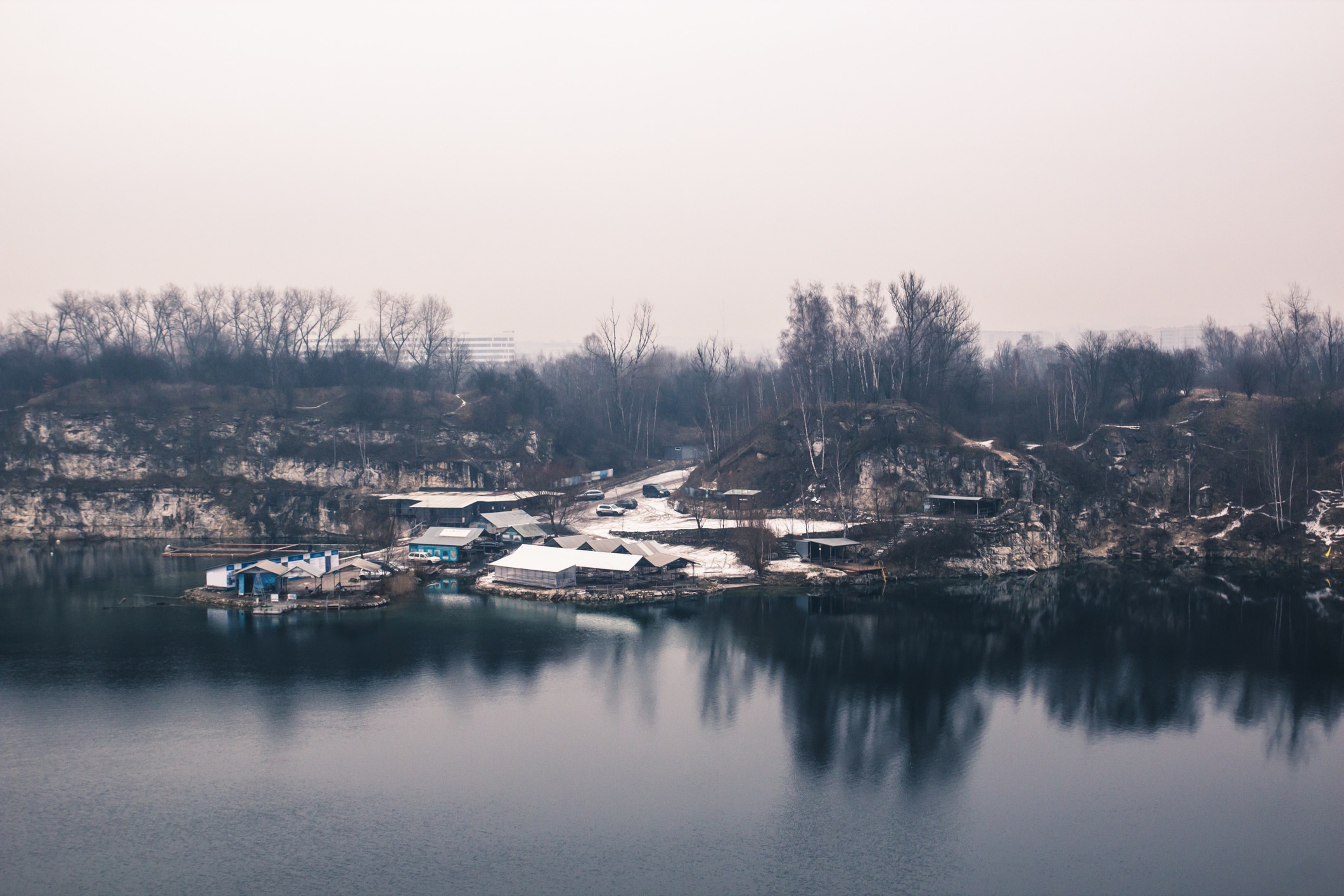 wide shot of a quarry