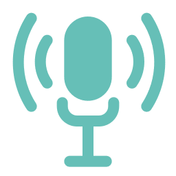 Turquoise green microphone icon