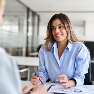 woman in an interview