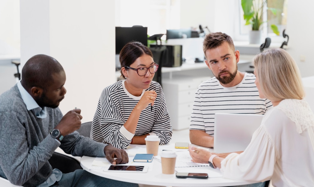 young colleagues having a meeting