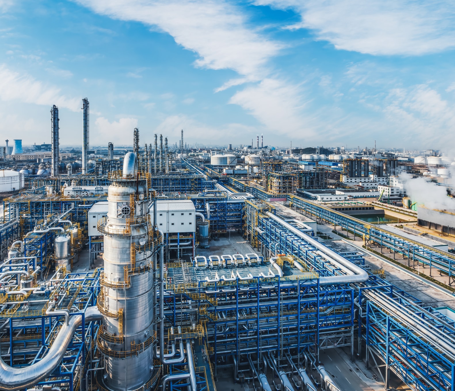 birds eye view of a power station