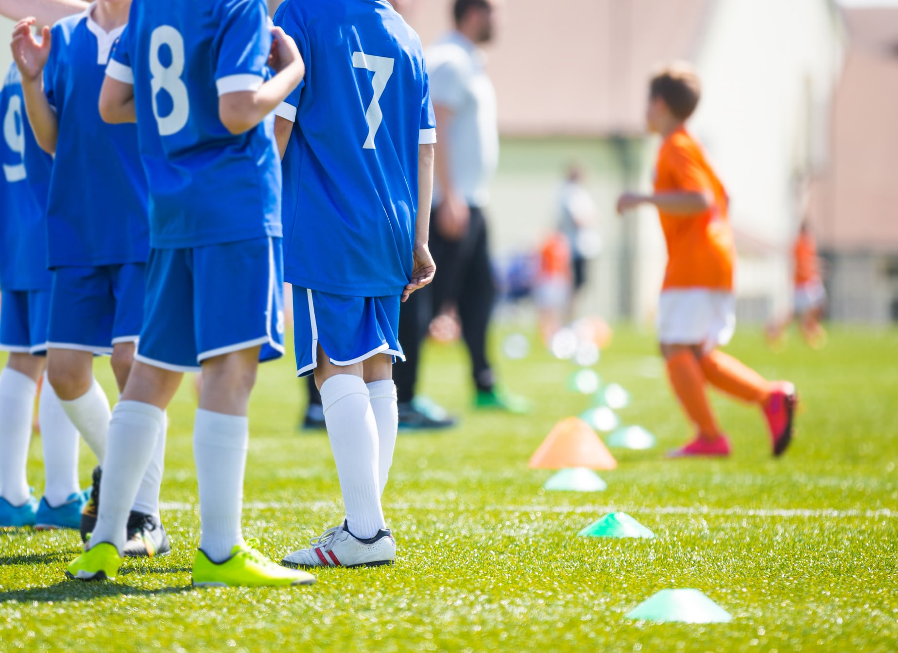 Children's football team at practice