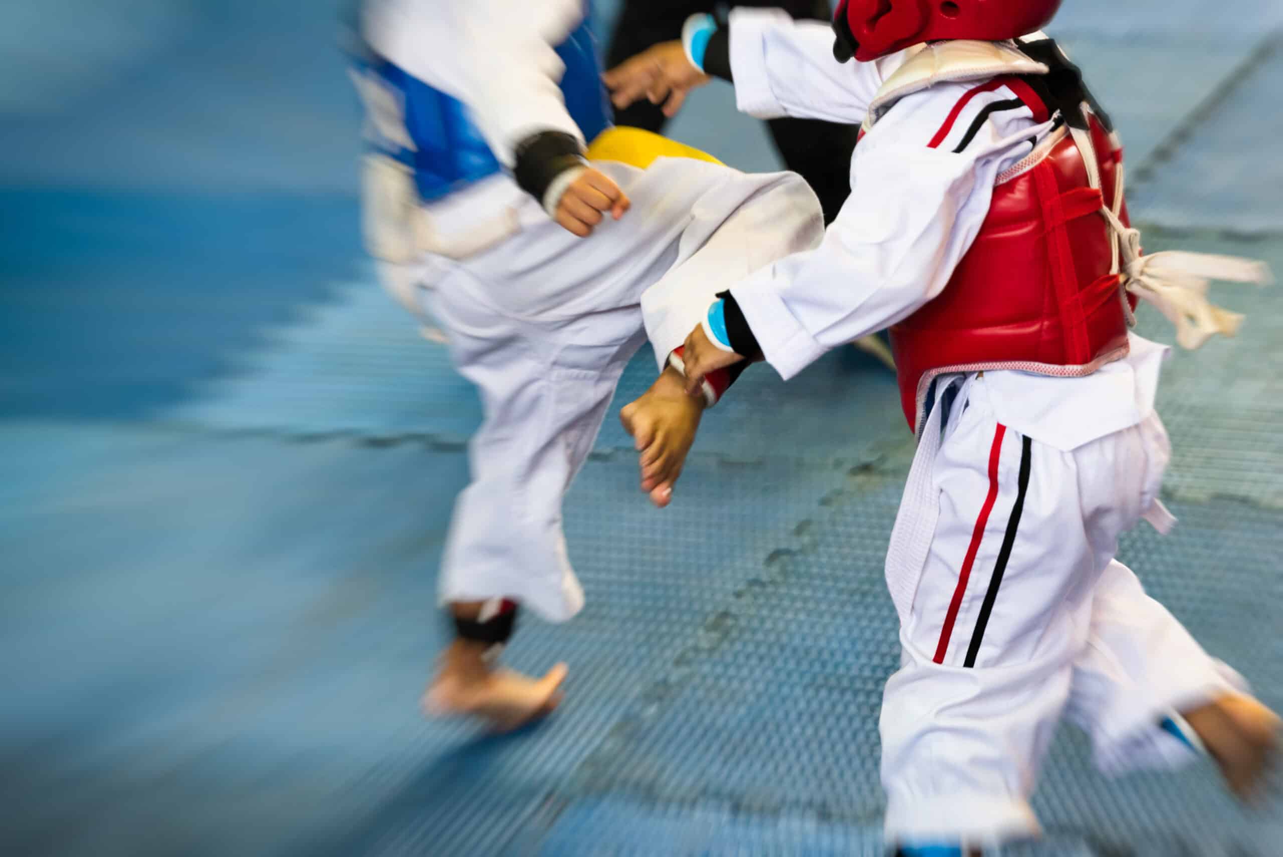 Children playing Taekwondo